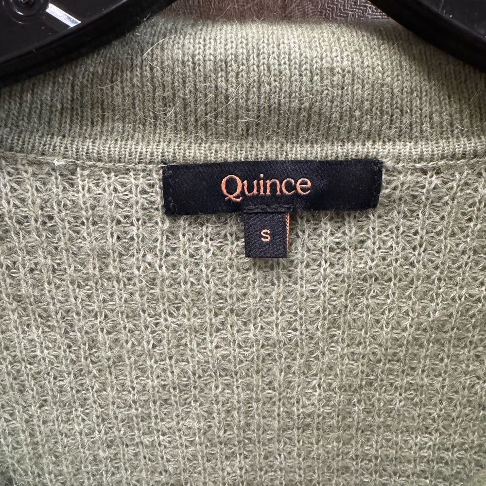 Quince Alpaca-Wool Waffle Knit Sweater-Sage Green Size Small - Picture 3 of 10
